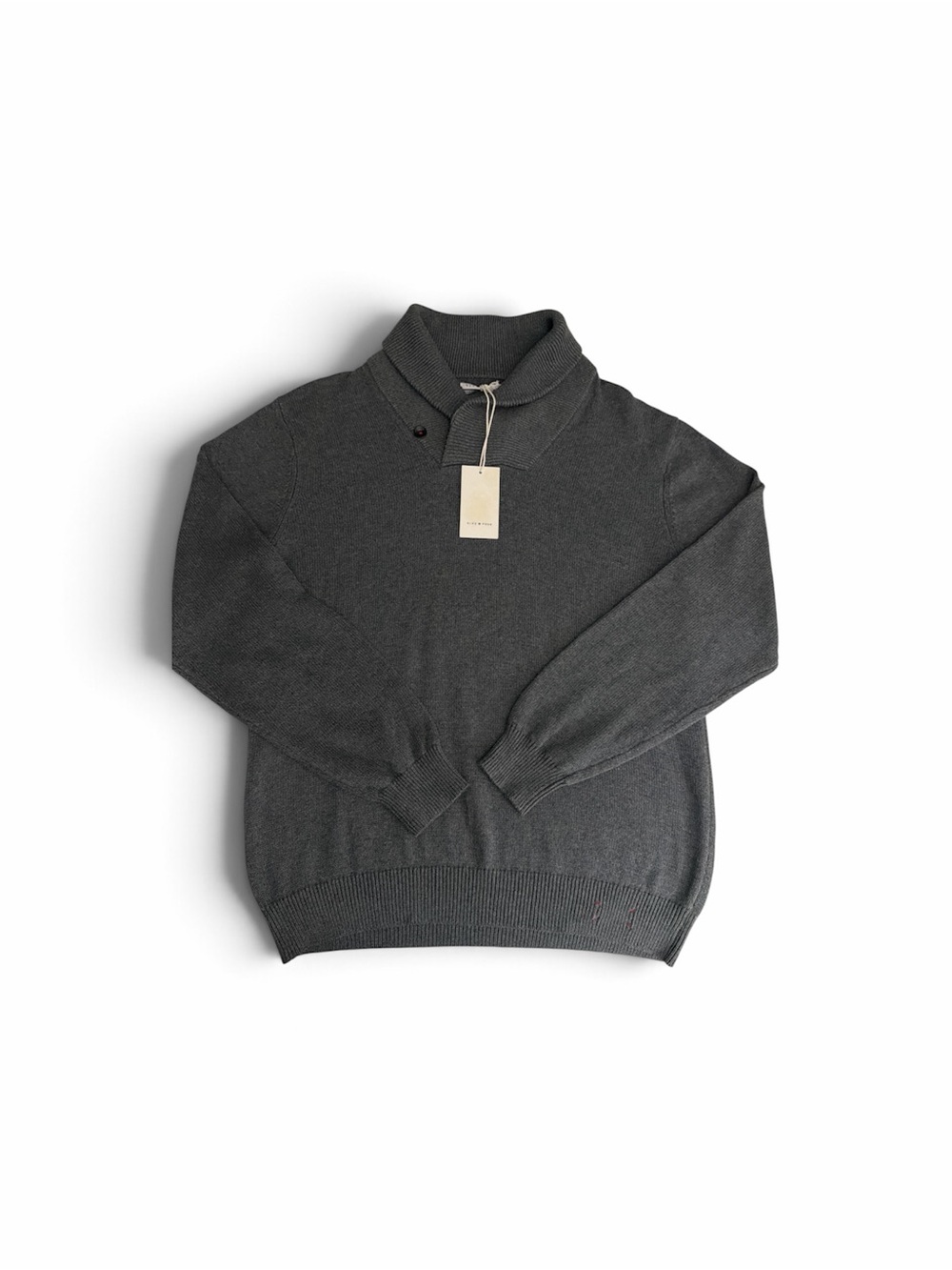 Five Four Men’s XL Charcoal Gray Shawl-Collar Sweater